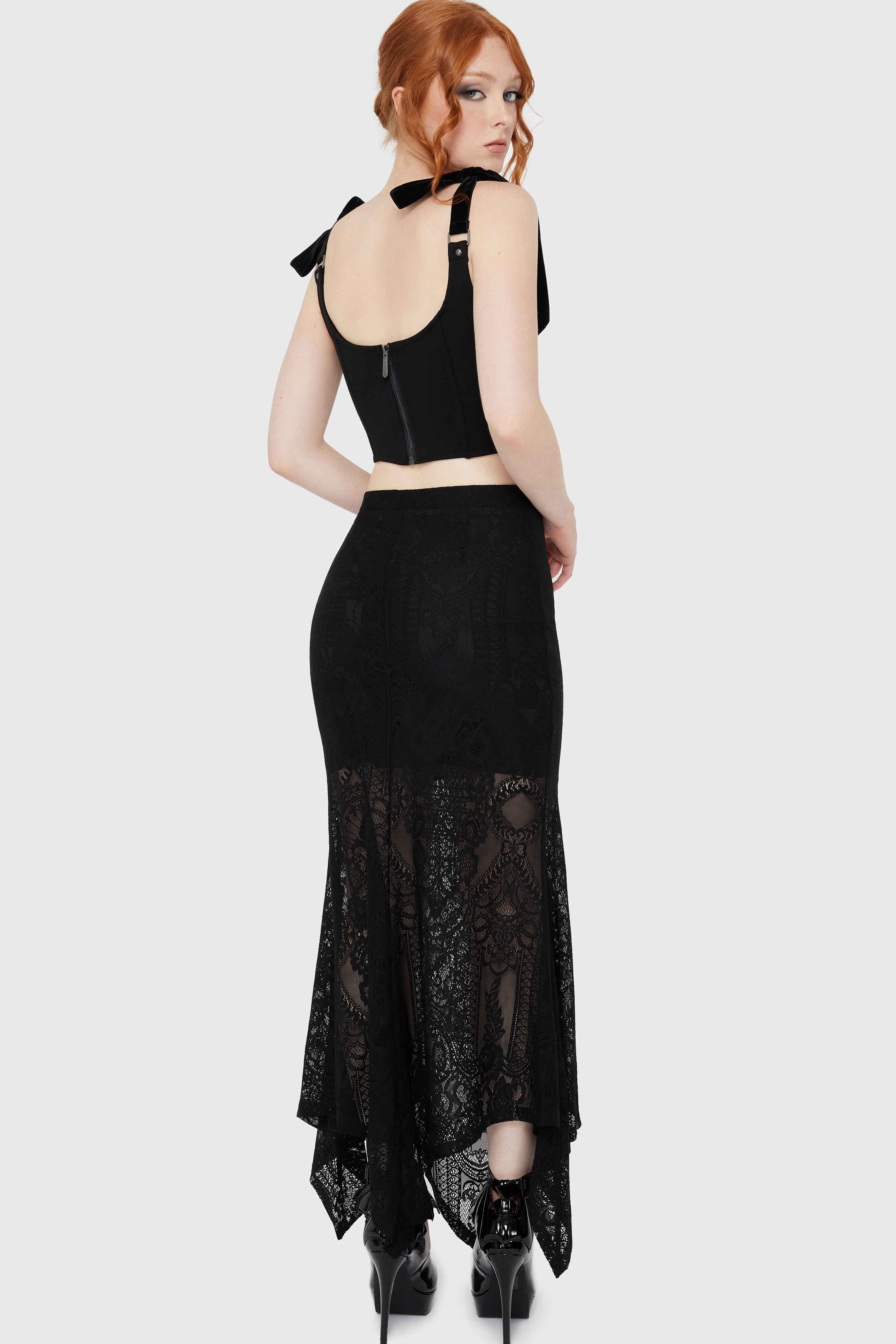 Belladonna Lace Maxi Skirt [Black] Killstar