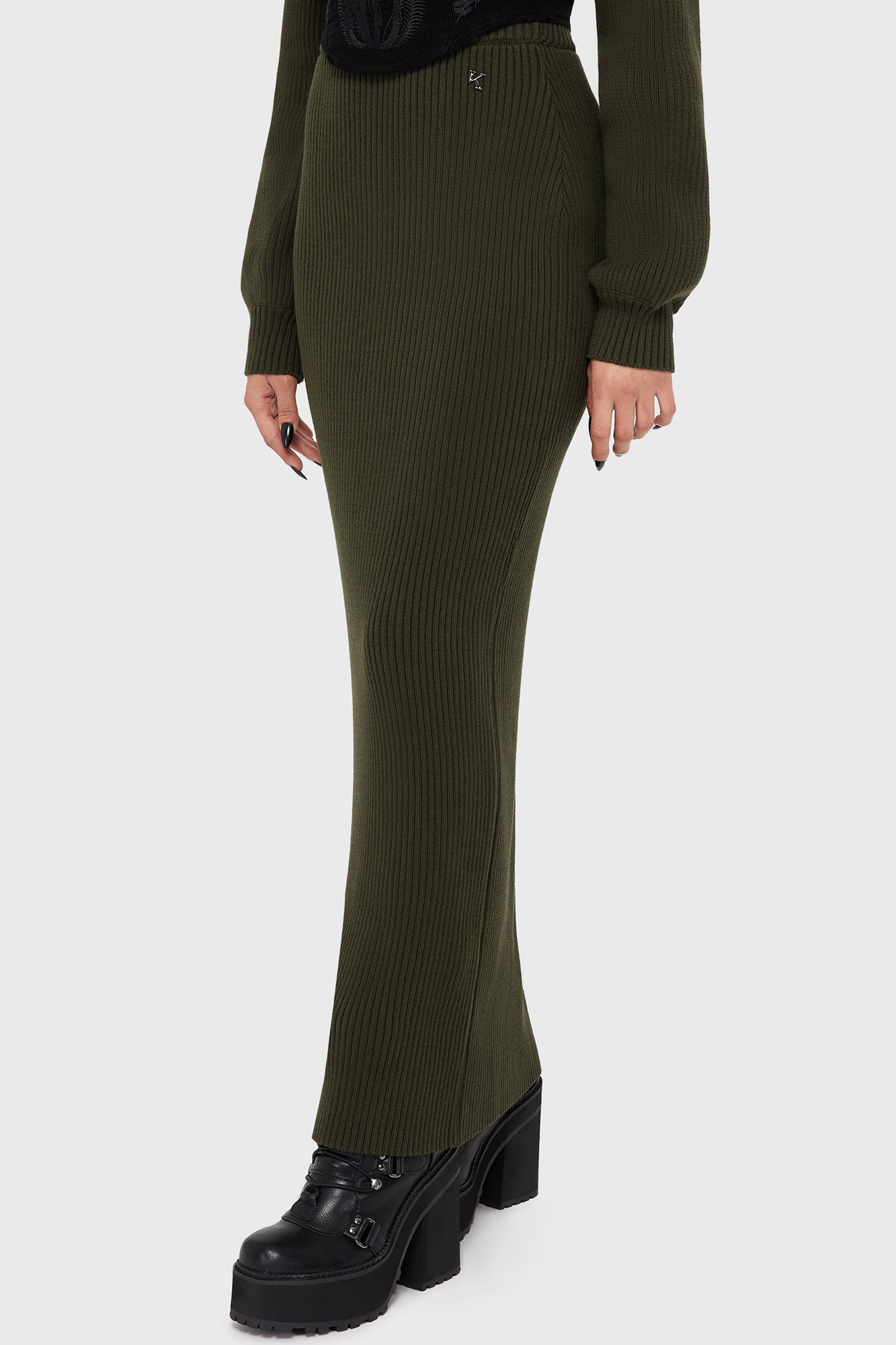 Belinda's Woe Maxi Skirt [Khaki] Killstar
