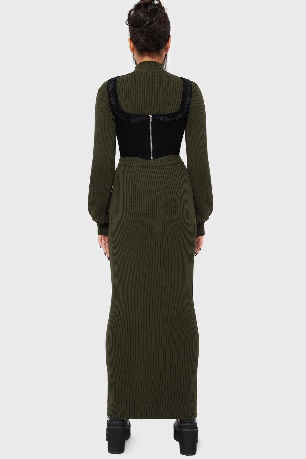Belinda's Woe Maxi Skirt [Khaki] Killstar