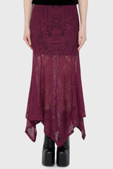 Belladonna Lace Maxi Skirt [Plum] Killstar