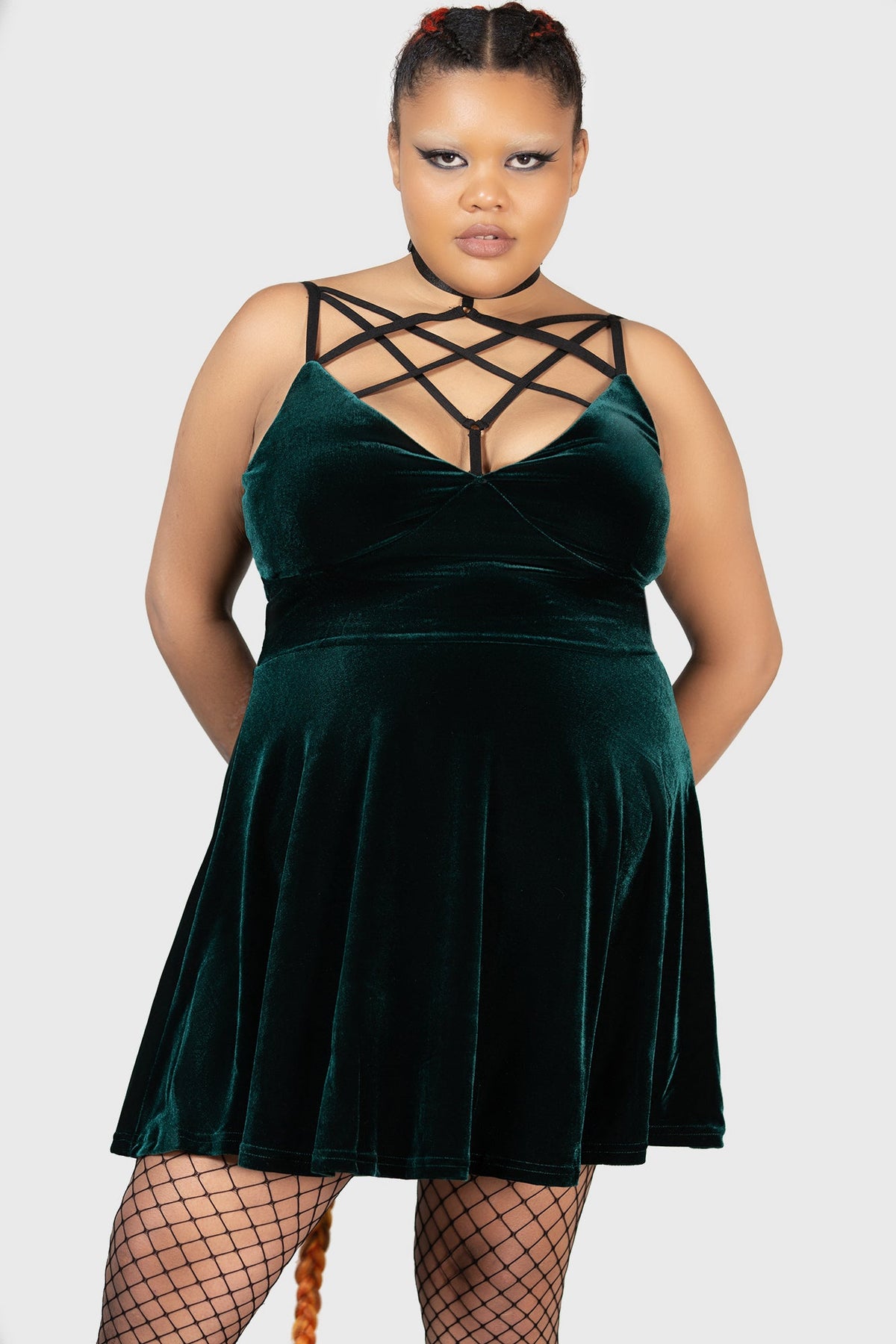 Magica Skater Dress [EMERALD] [PLUS] Killstar