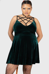 Magica Skater Dress [EMERALD] [PLUS] Killstar