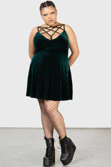 Magica Skater Dress [EMERALD] [PLUS] Killstar