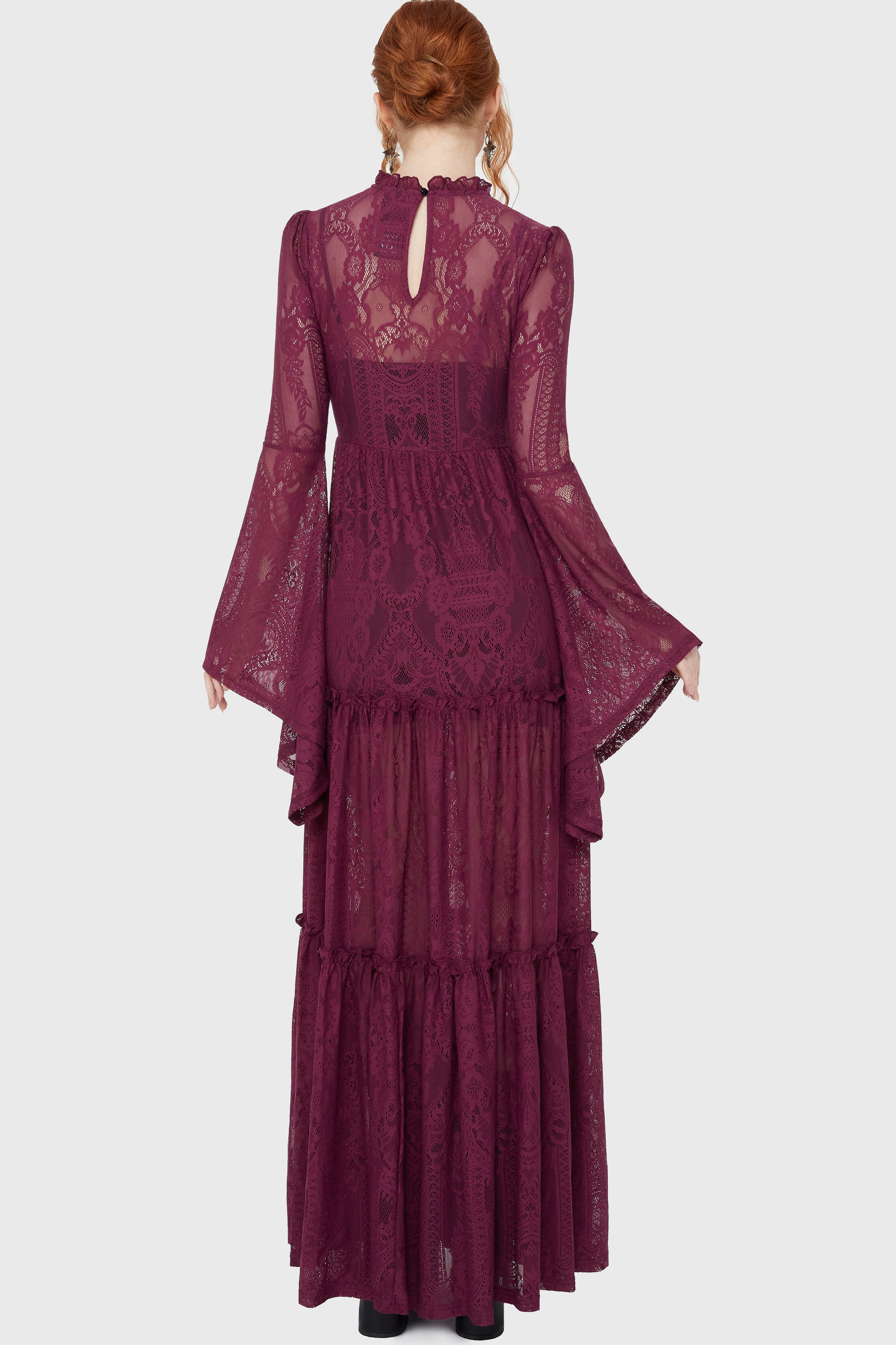 Hecate Lace Maxi Dress [Plum] Killstar