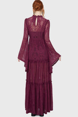 Hecate Lace Maxi Dress [Plum] Killstar