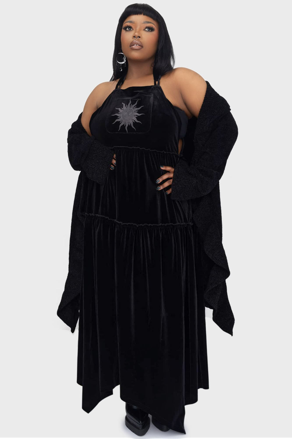 Ascended Maxi Pinafore Dress Killstar