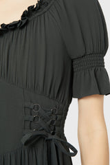 Jocasta Maxi Dress Short Sleeve [GREEN] Killstar
