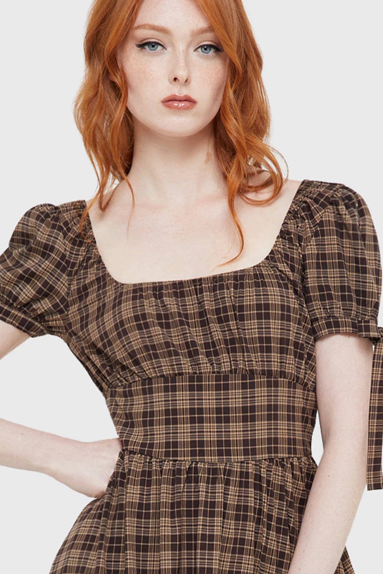 Grim Gretchen Dress [BROWN TARTAN] Killstar