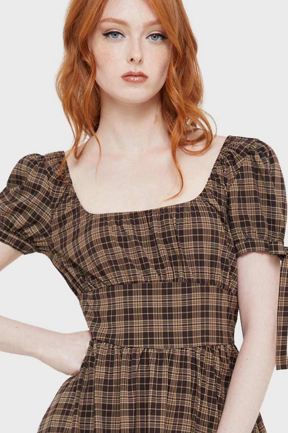 Grim Gretchen Dress [BROWN TARTAN] Killstar