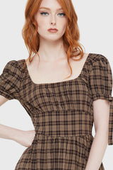Grim Gretchen Dress [BROWN TARTAN] Killstar