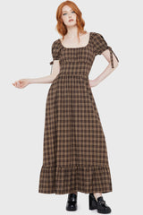 Grim Gretchen Dress [BROWN TARTAN] Killstar