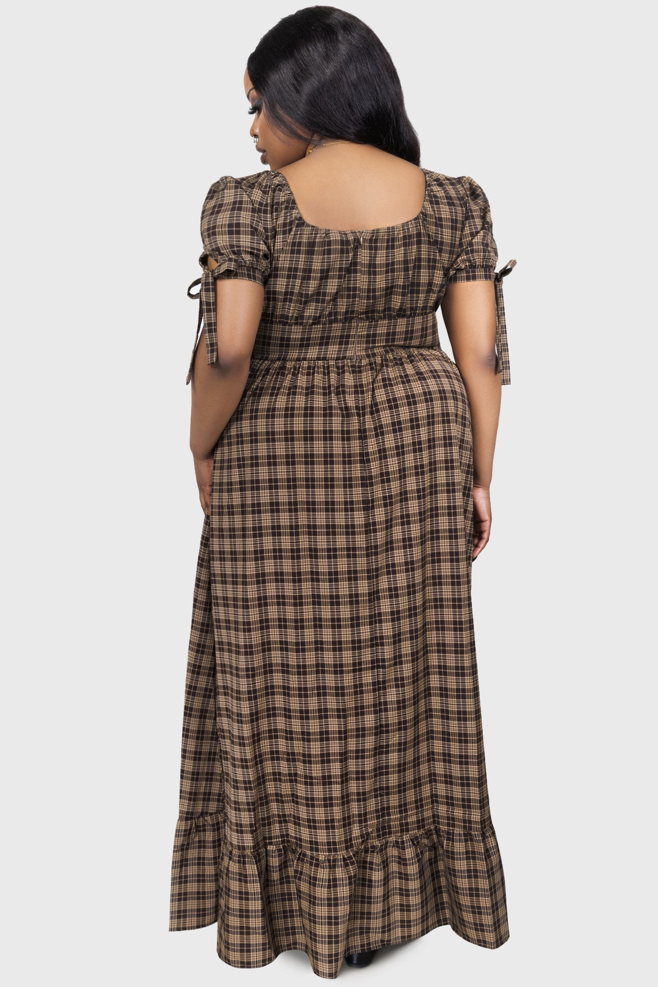Grim Gretchen Dress [BROWN TARTAN] Killstar