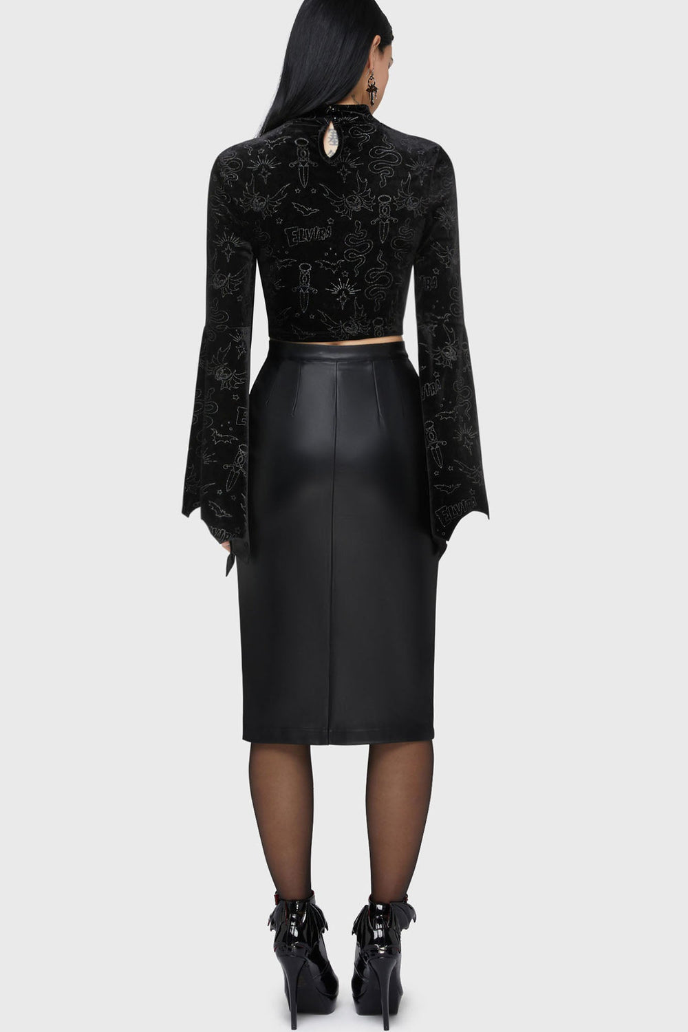 Yours Cruelly Bat Sleeve Top Killstar