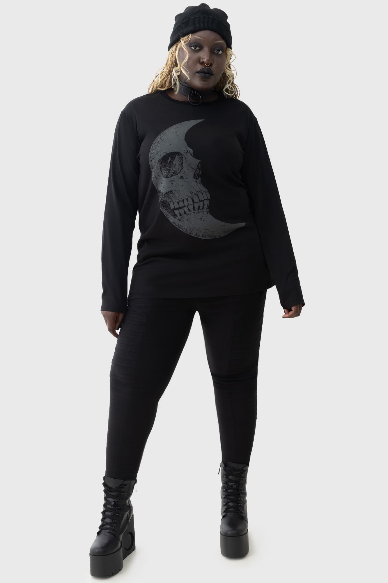 Lunar Crescent Long Sleeve Top Killstar