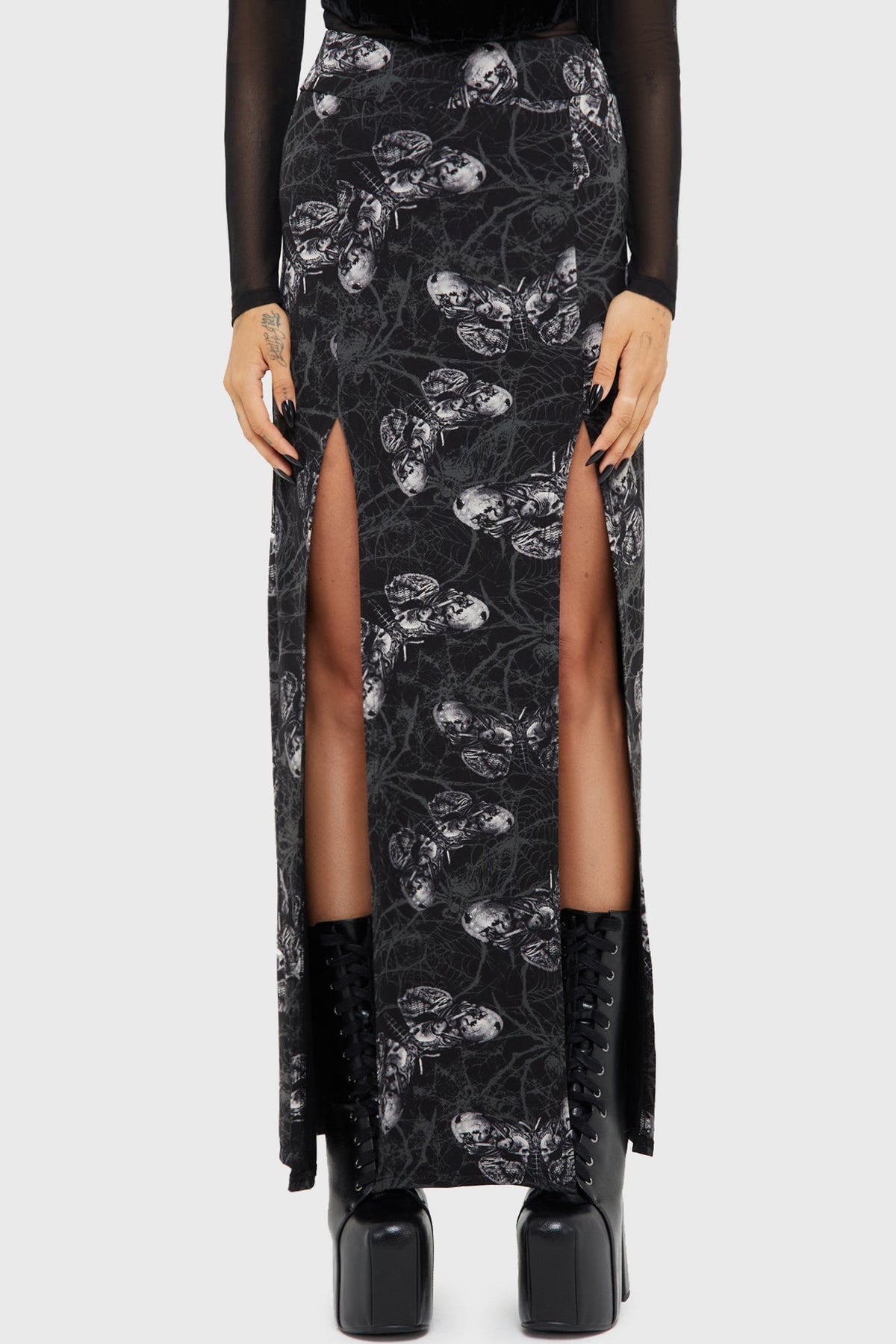 Spidrasica's Web Maxi Skirt Killstar