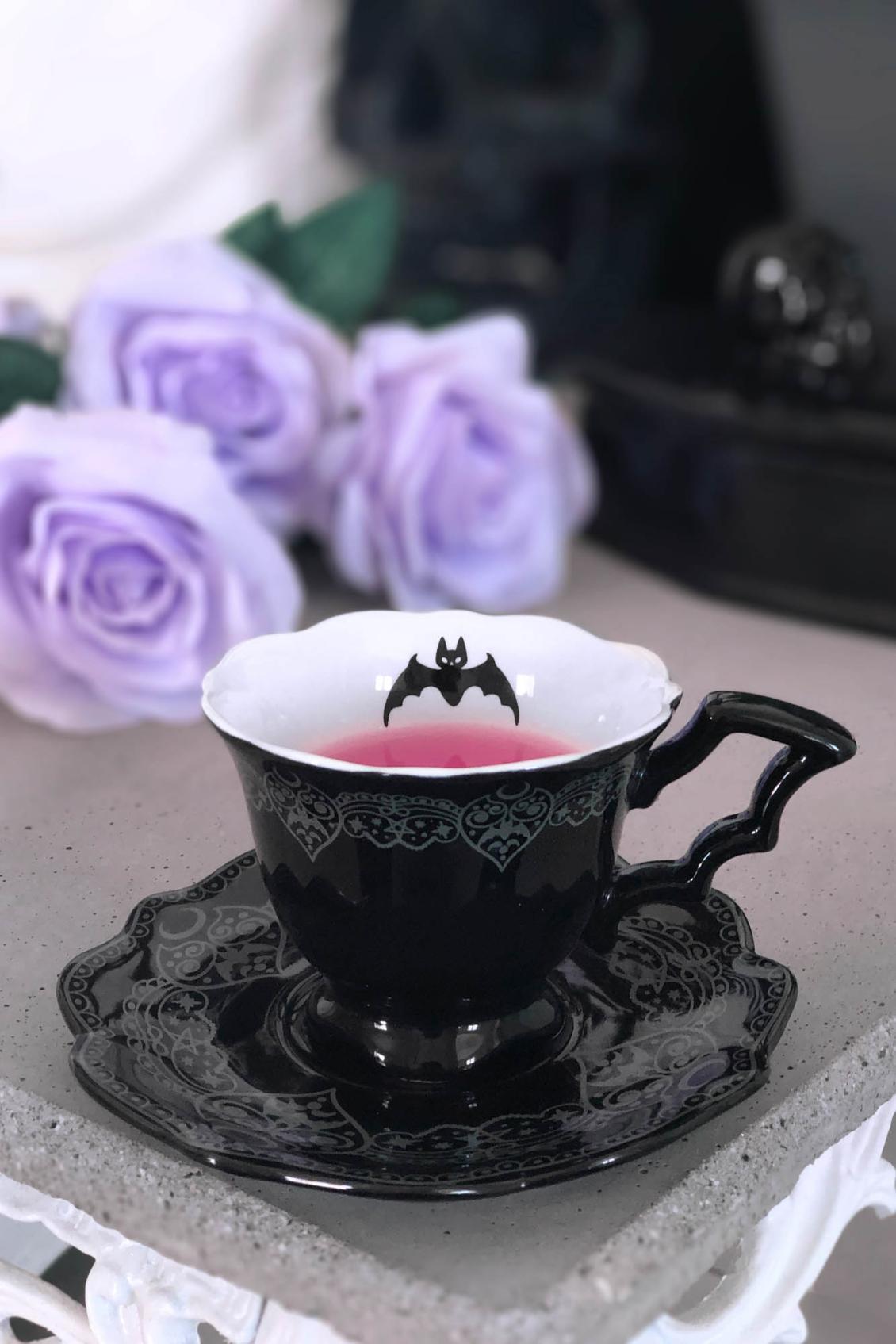 Homeware Cups &amp; Mugs | Killstar After Midnight Tea Cup &amp; Saucer