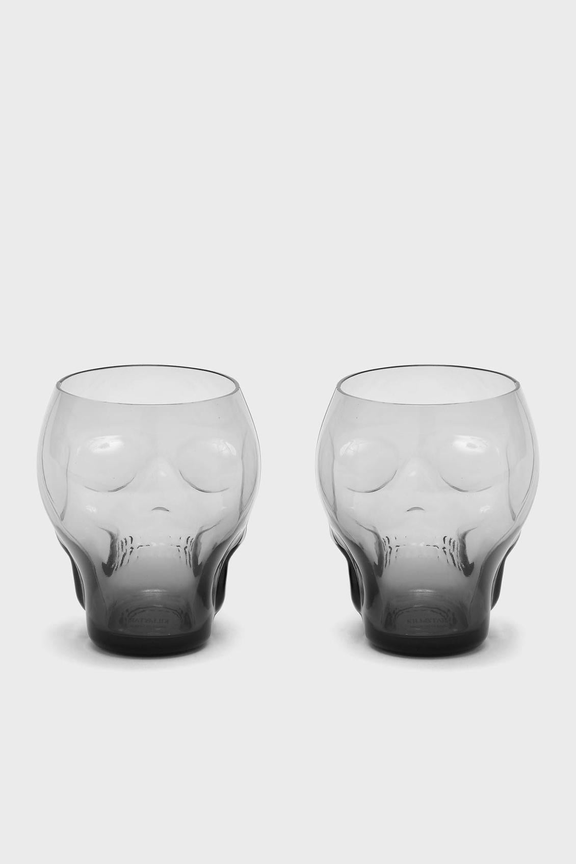 Homeware Cups &amp; Mugs | Killstar Cranium Drinking Glasses [GREY]