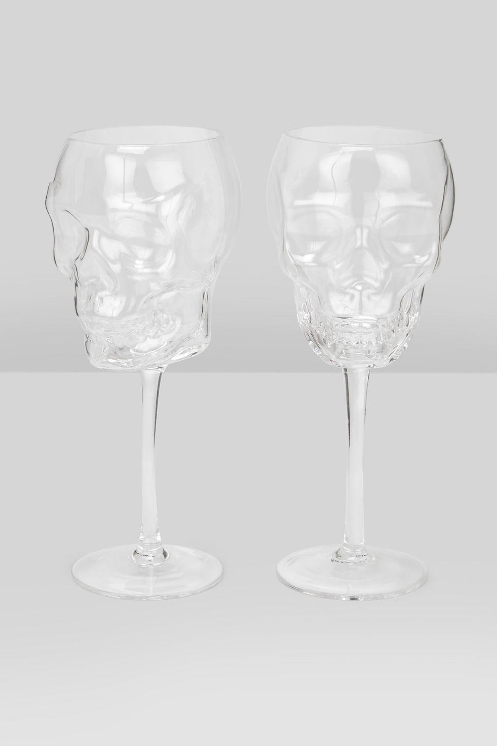Homeware Cups &amp; Mugs | Killstar Cranium Wine Glasses [CLEAR]