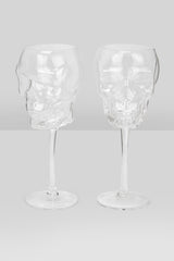 Homeware Cups &amp; Mugs | Killstar Cranium Wine Glasses [CLEAR]