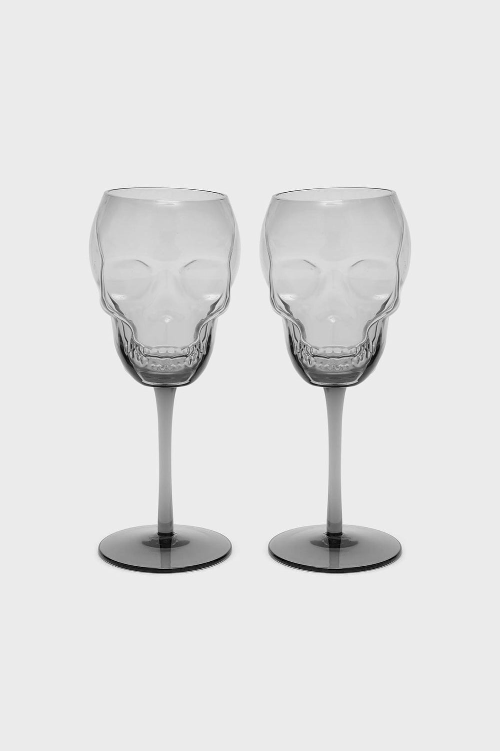 Homeware Cups &amp; Mugs | Killstar Cranium Wine Glasses [GREY]