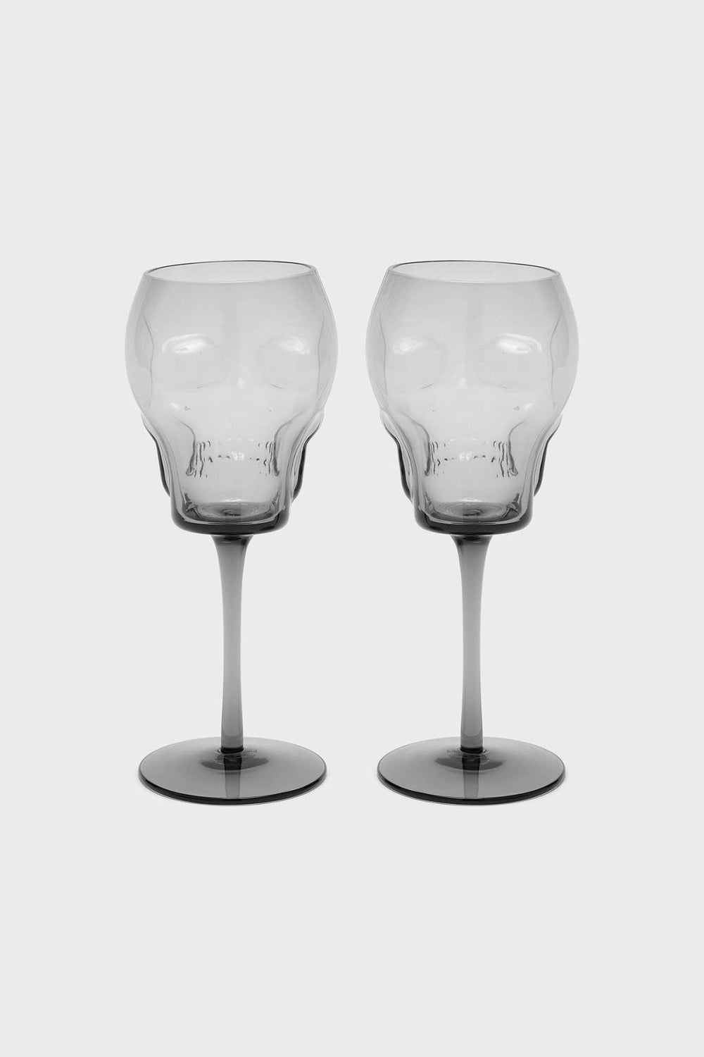 Homeware Cups &amp; Mugs | Killstar Cranium Wine Glasses [GREY]