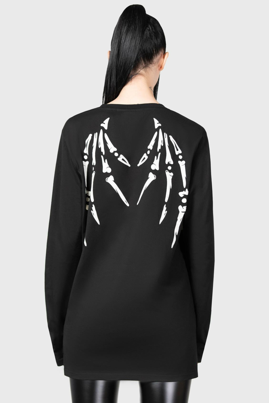 Men Graphic Tops | Killstar Batbone Long Sleeve Top