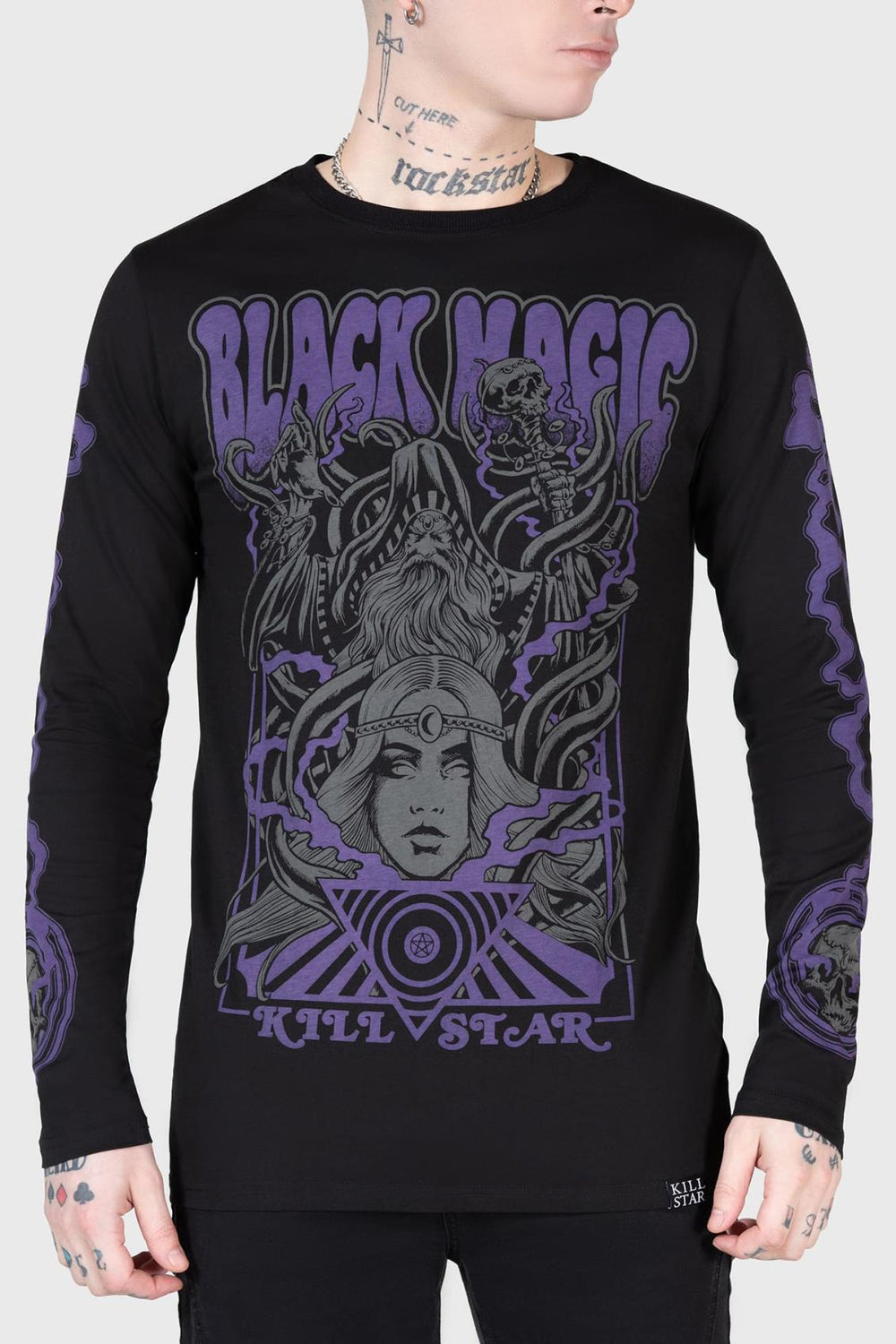 Men Graphic Tops | Killstar Blac Magick Long Sleeve Top