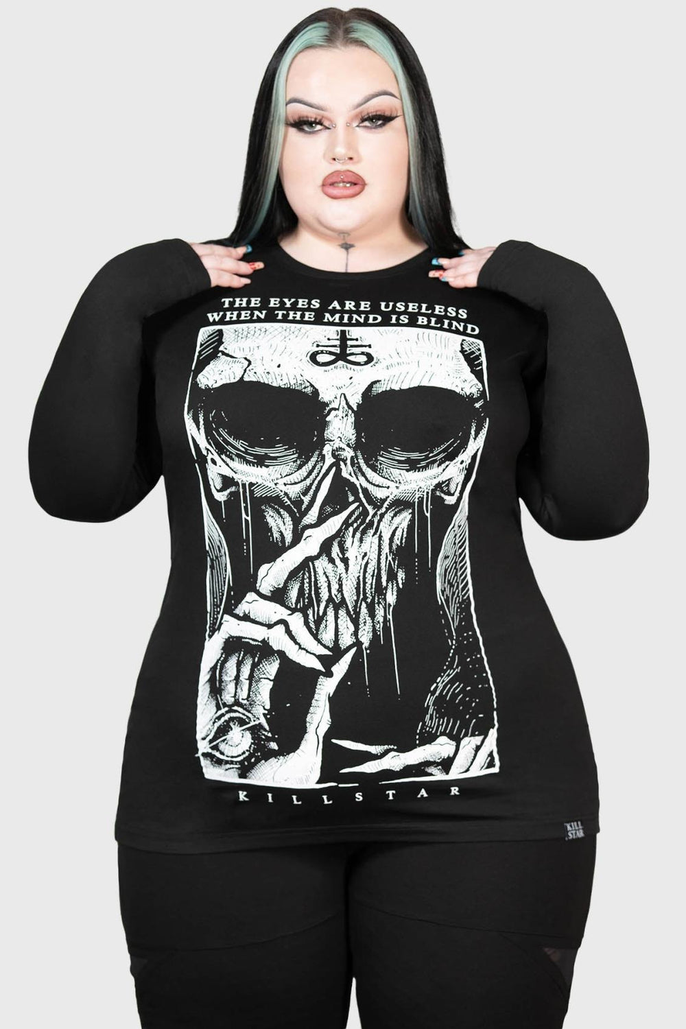 Men Graphic Tops | Killstar Blind Mind Long Sleeve Top