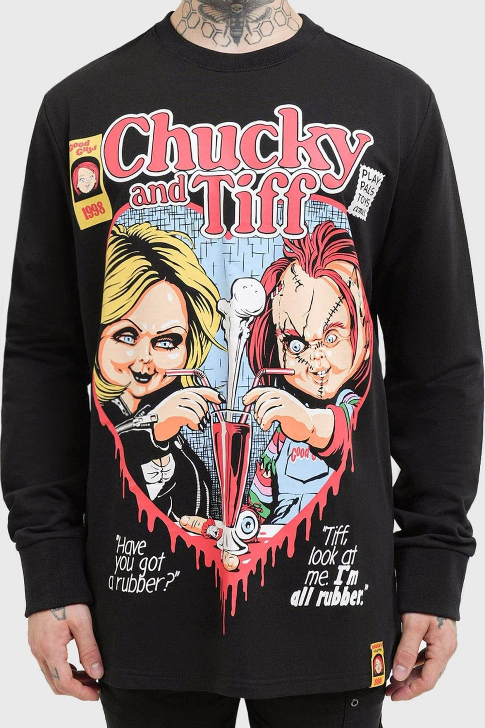 Men Graphic Tops | Killstar Chucky &amp; Tiff Forever Sweatshirt