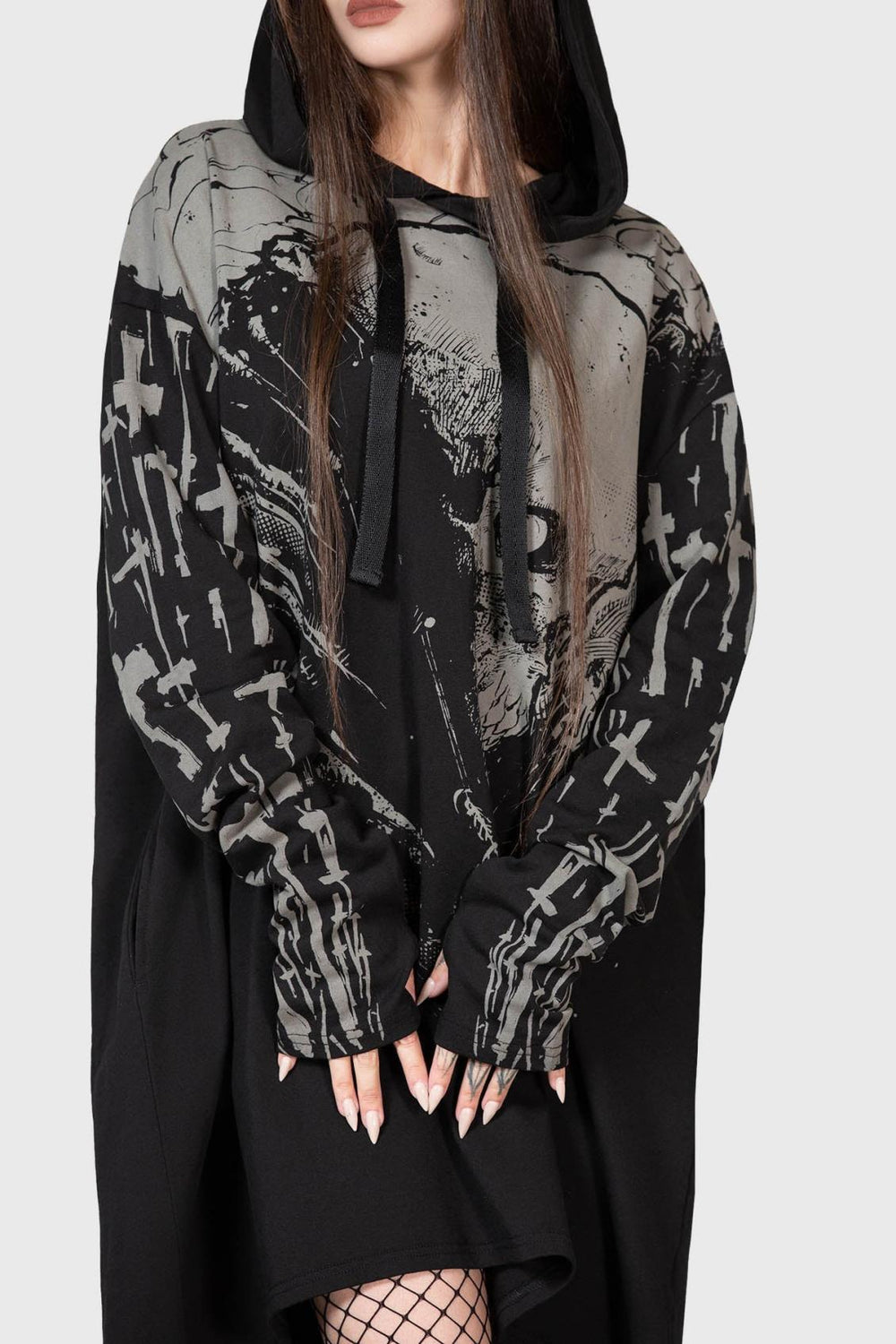 Men Hoodies | Killstar Cross The Bear Longline Hoodie