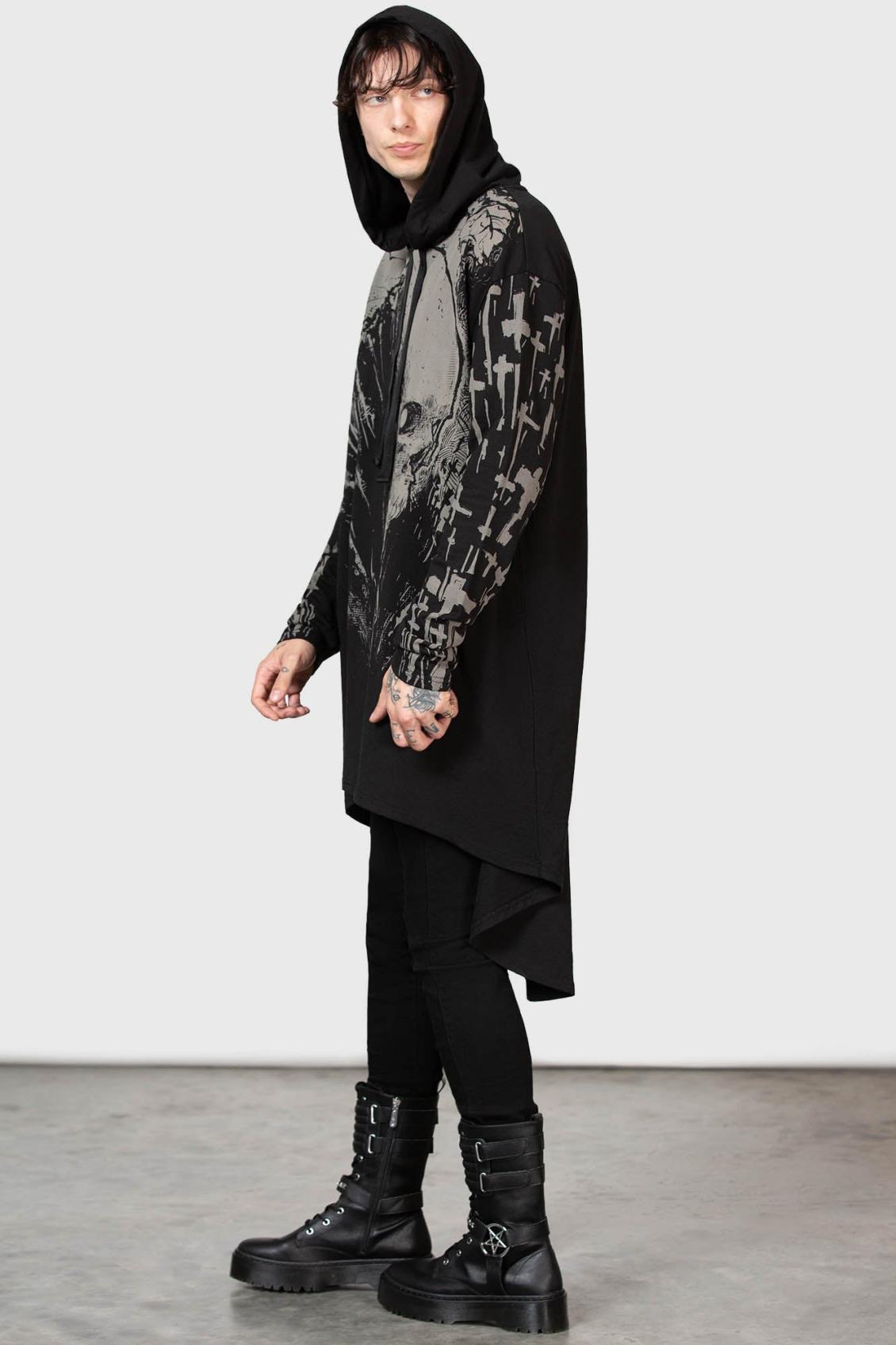 Men Hoodies | Killstar Cross The Bear Longline Hoodie