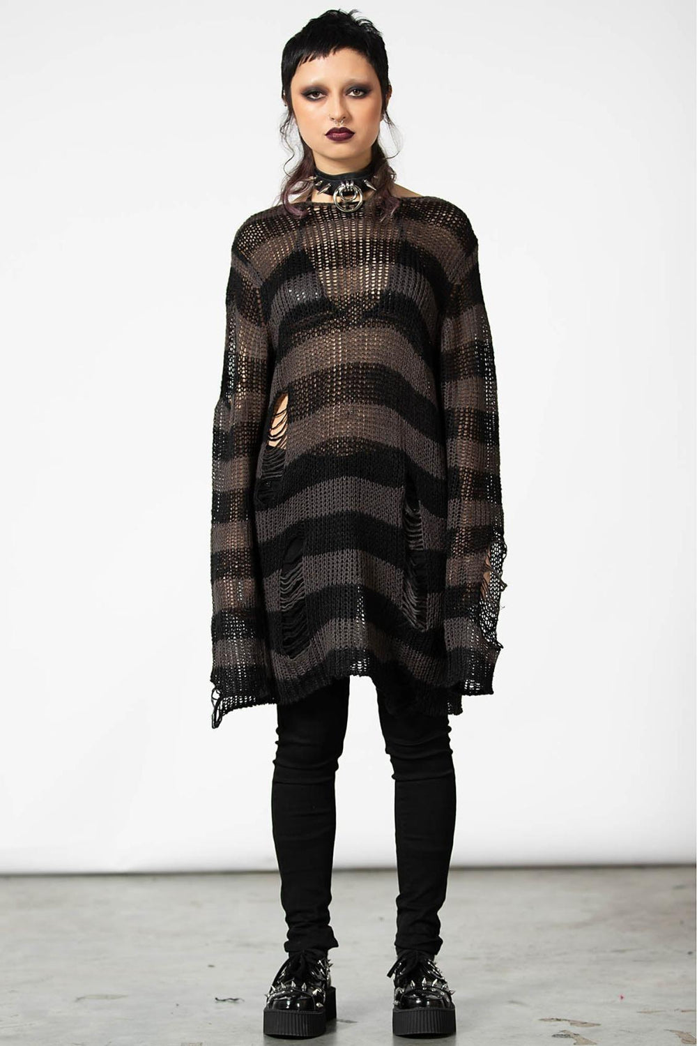 Men Knitwear | Killstar Ash Distress Knit Sweater [B]