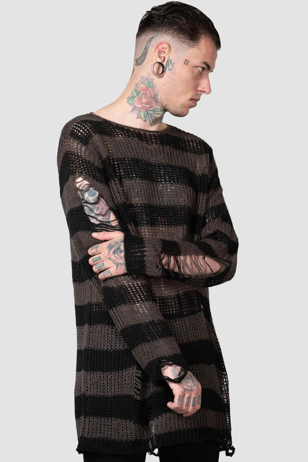Men Knitwear | Killstar Ash Distress Knit Sweater [B]