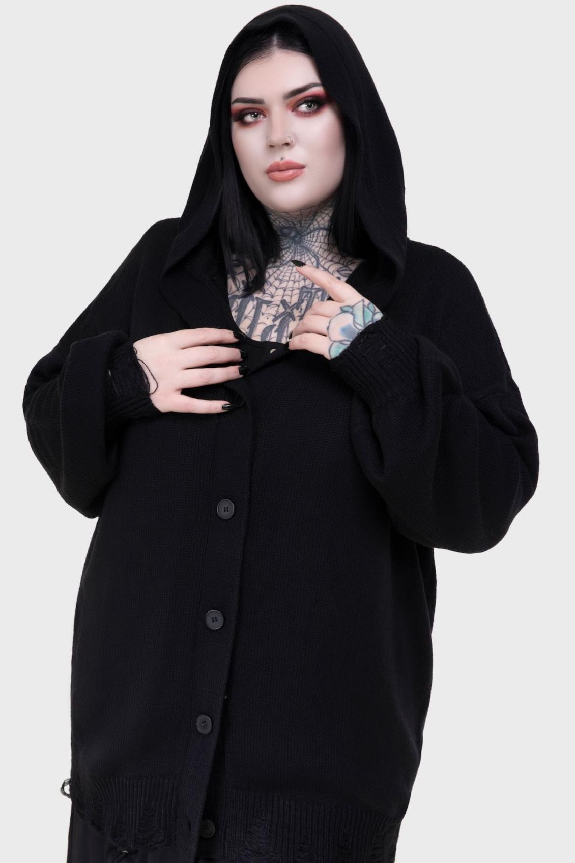 Men Knitwear | Killstar Darkmoor Academy Hooded Cardigan