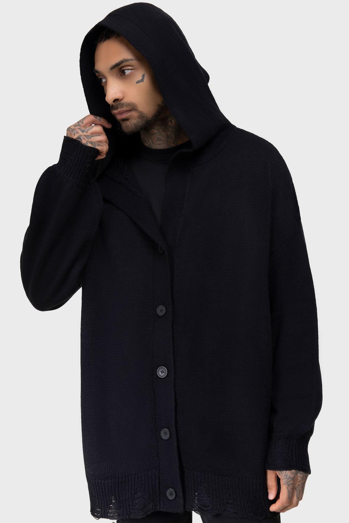 Men Knitwear | Killstar Darkmoor Academy Hooded Cardigan