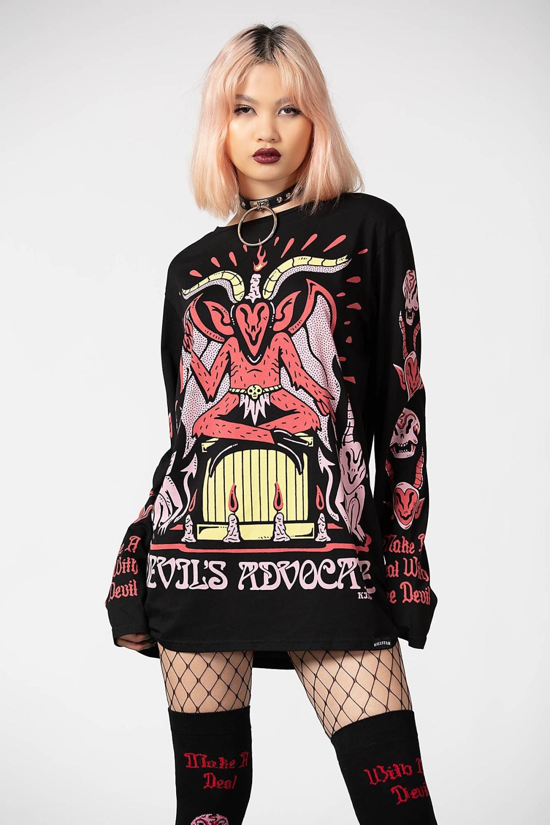 Men Long Sleeves | Killstar Devils Advocate Long Sleeve Top