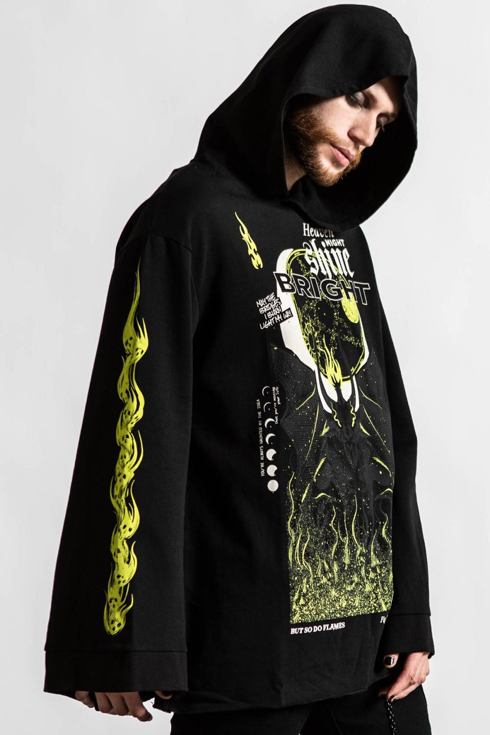 Men Long Sleeves | Killstar Shine Bright Oversized Hood Top