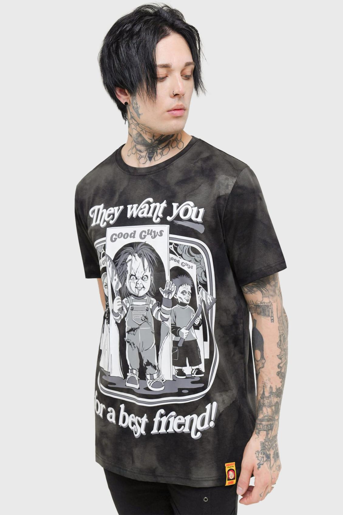 Men T-Shirts &amp; Vests | Killstar Hey There Friend T-Shirt