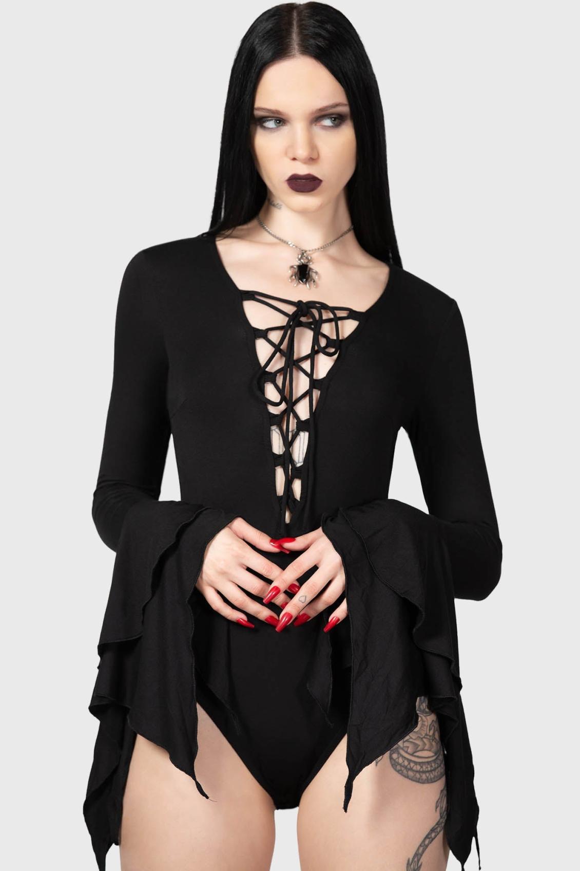 Women Bodysuits | Killstar Black Roses Bodysuit
