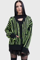 Women Cardigans | Killstar Beetlejuice Beetlejuice Beetlejuice Intarsia Cardigan