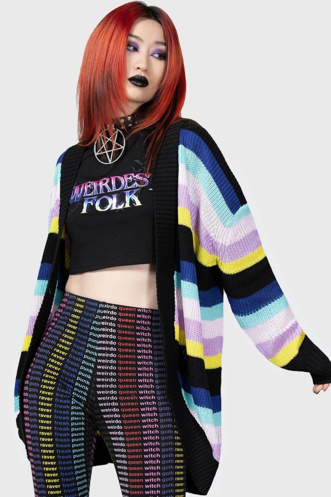 Women Cardigans | Killstar Neon Rainbow Cardigan