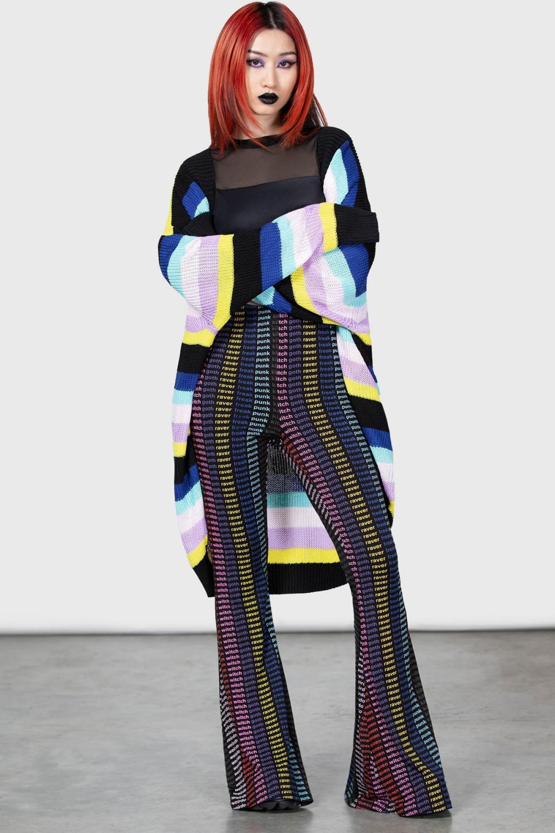 Women Cardigans | Killstar Neon Rainbow Cardigan