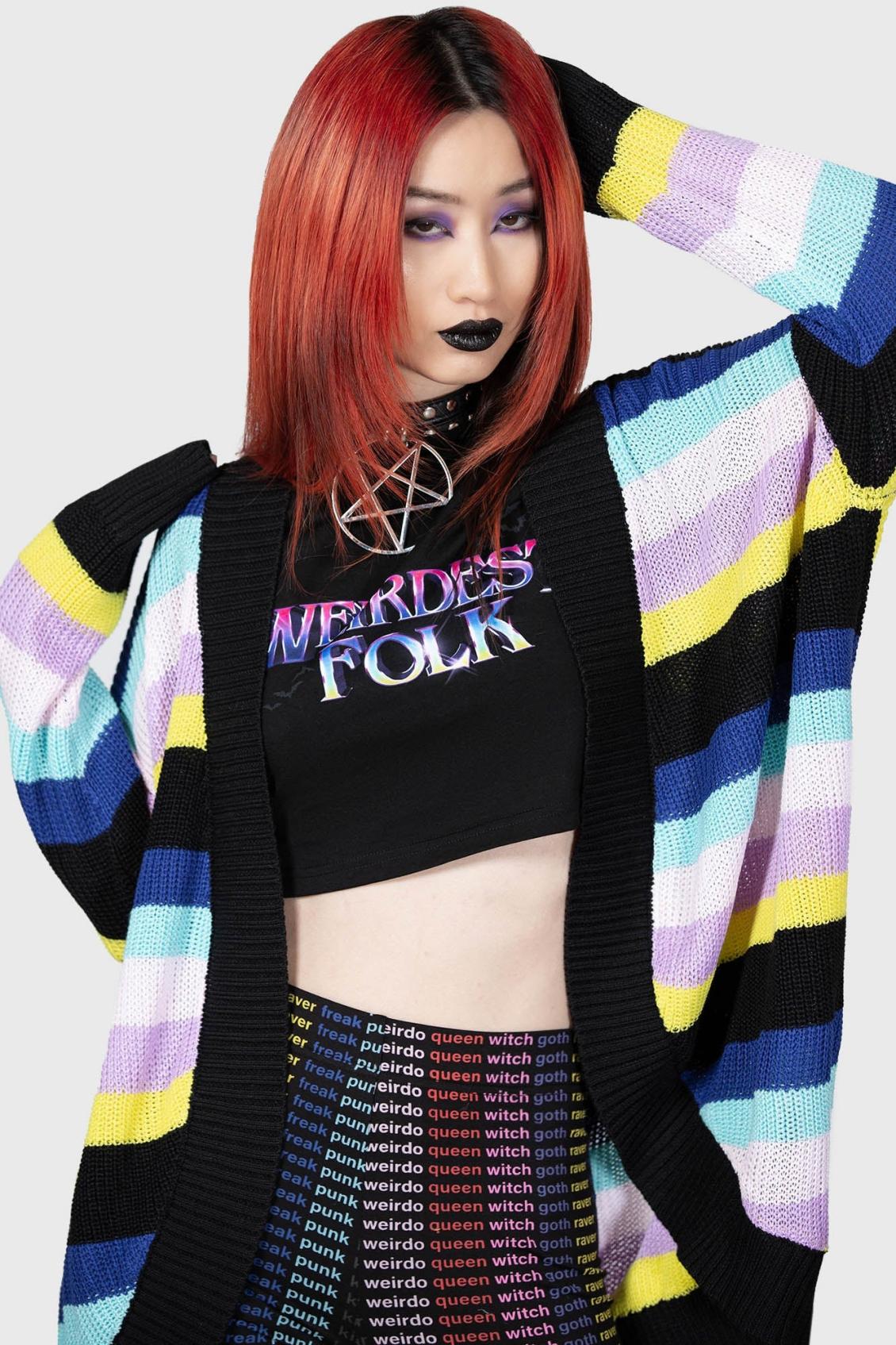 Women Cardigans | Killstar Neon Rainbow Cardigan