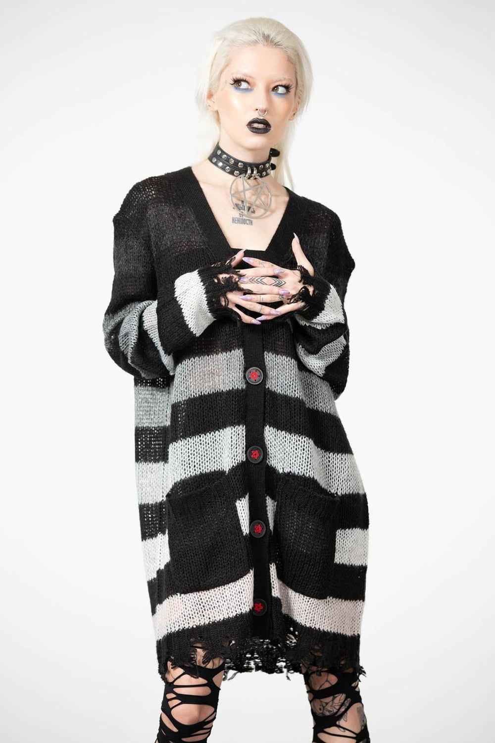 Women Cardigans | Killstar Stripe Of Evil Cardigan