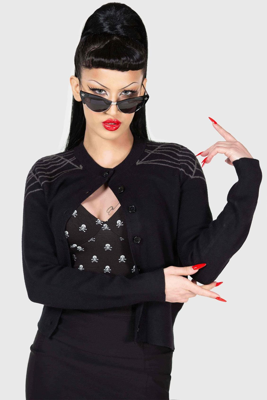 Women Cardigans | Killstar Web With It Cardigan