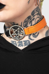 Women Chokers | Killstar Penta Half Choker [BLACK/ORANGE]