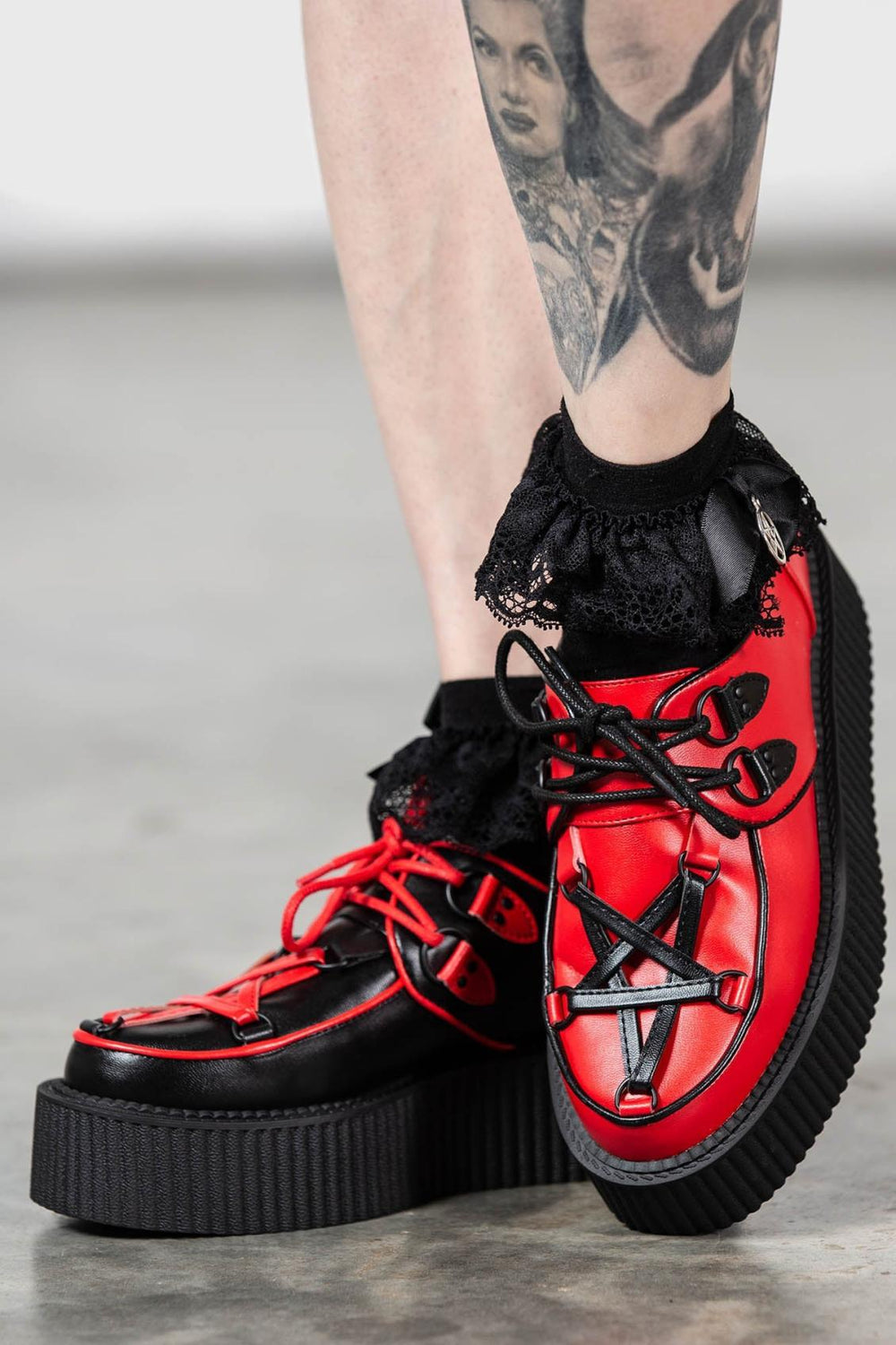 Women Creepers | Killstar Hexellent Creepers [BLACK/RED]