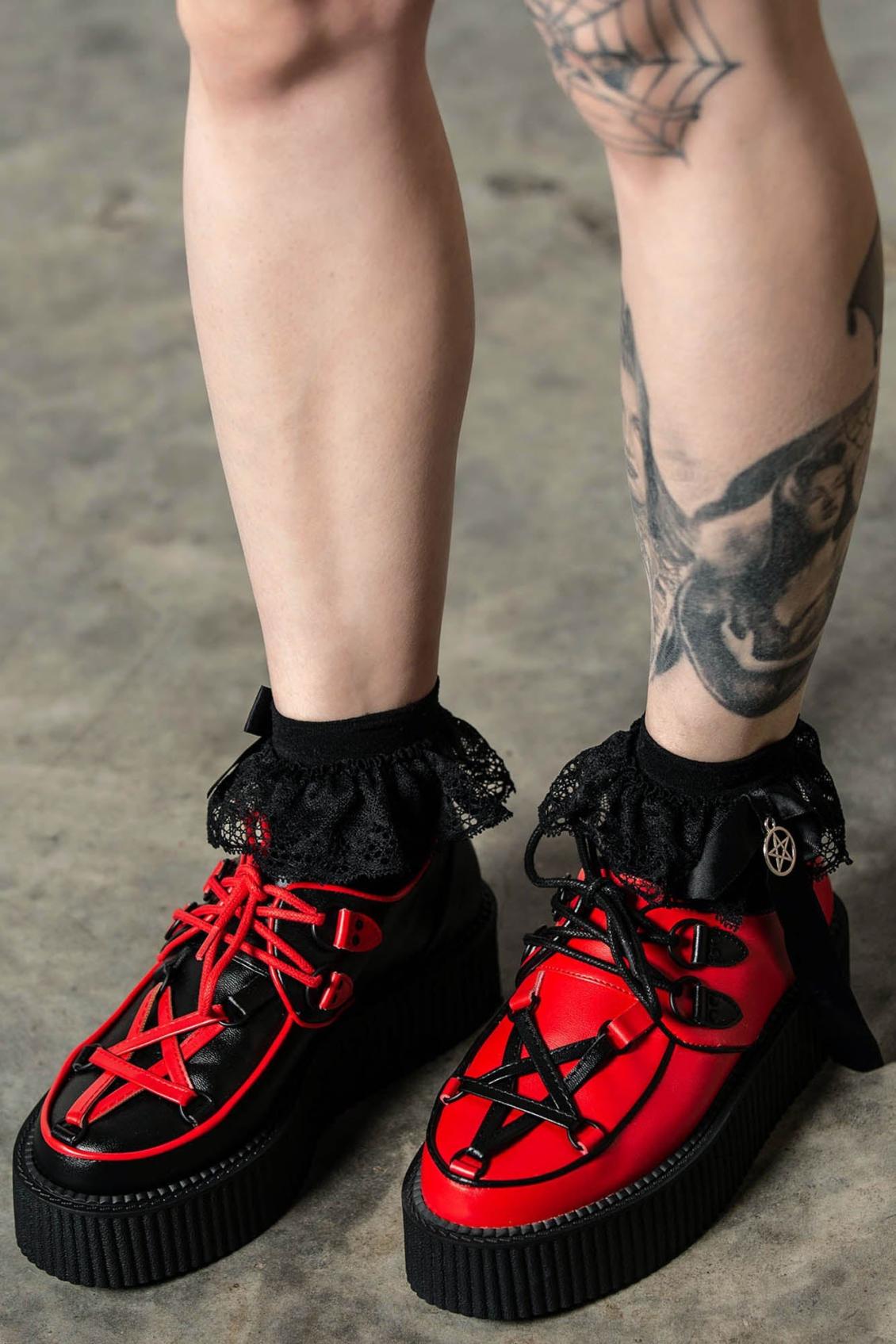 Women Creepers | Killstar Hexellent Creepers [BLACK/RED]