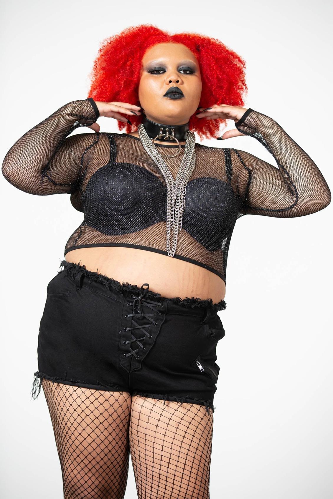 Women Crop | Killstar Hellia Fishnet Top