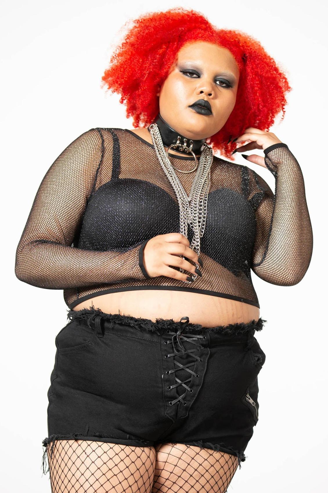 Women Crop | Killstar Hellia Fishnet Top